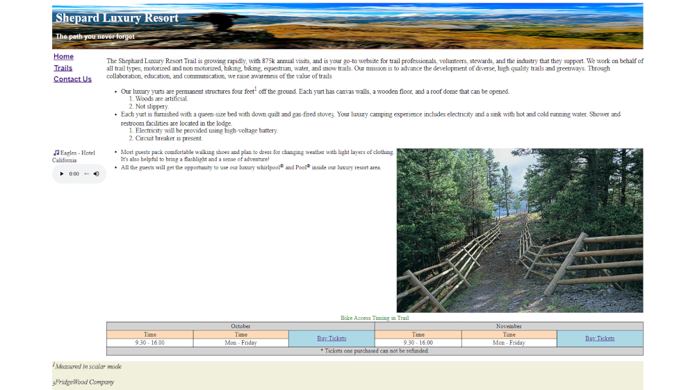 Thumbnail of Lab 5 trails page