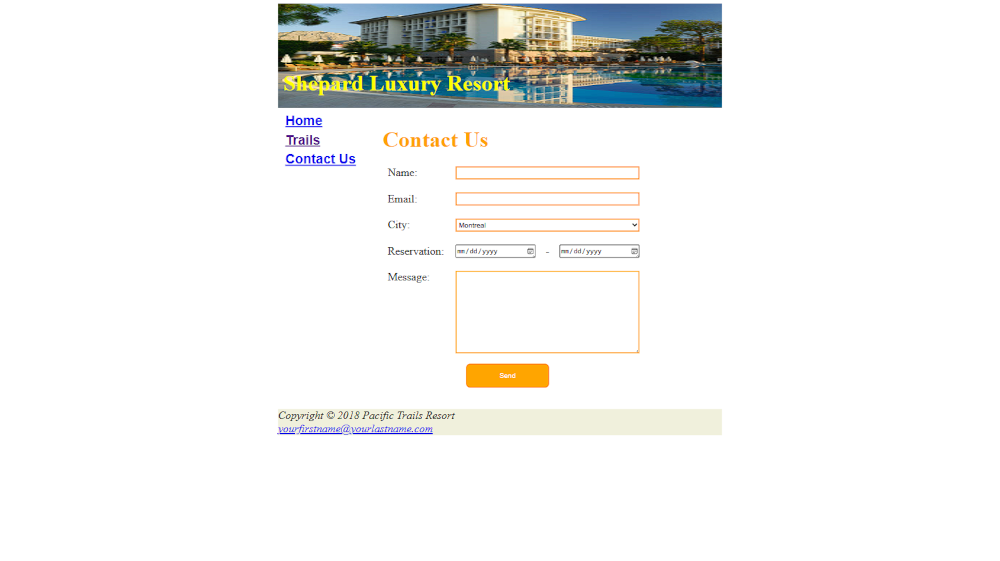 Thumbnail of Lab 6 contact us page