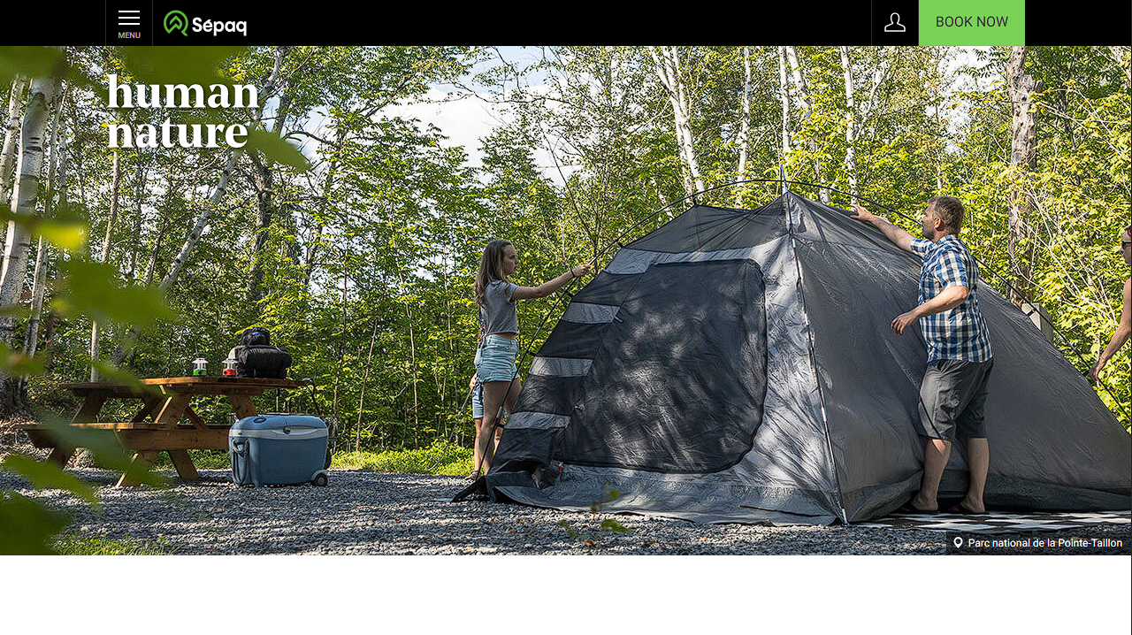 Parks Canada's website