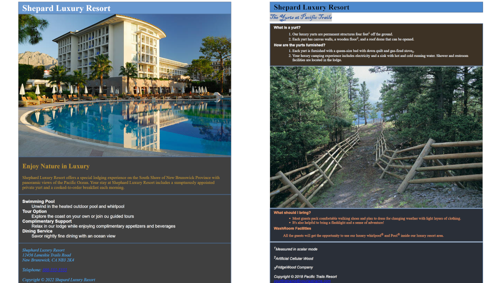 Thumbnail of Lab 2 home and trails pages.